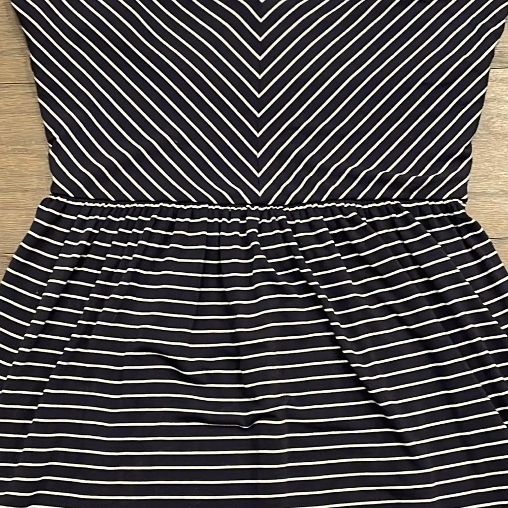 LOFT Petite Navy and White Striped Tank Dress - Size XSP - Picture 3 of 8